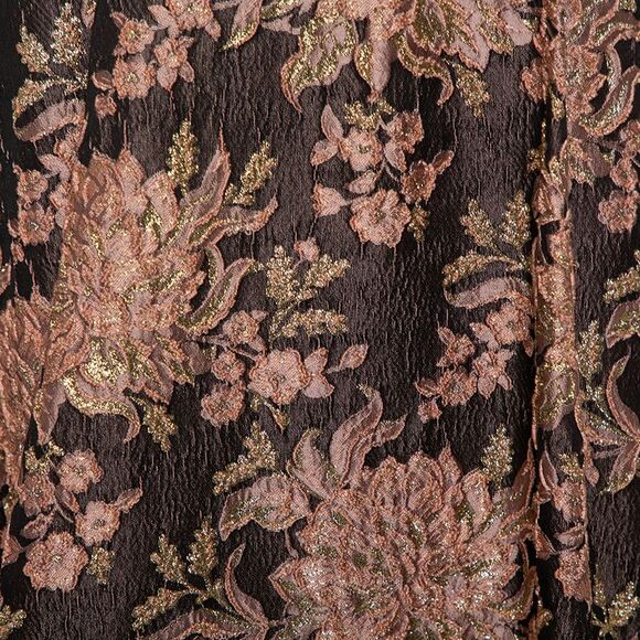 Alice + Olivia  Brown Lurex Floral Jacquard Pleated Rachelle Maxi Skirt S - Picture 4 of 6